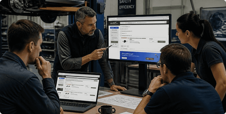 Formación práctica en taller para reducir errores de selección de piezas